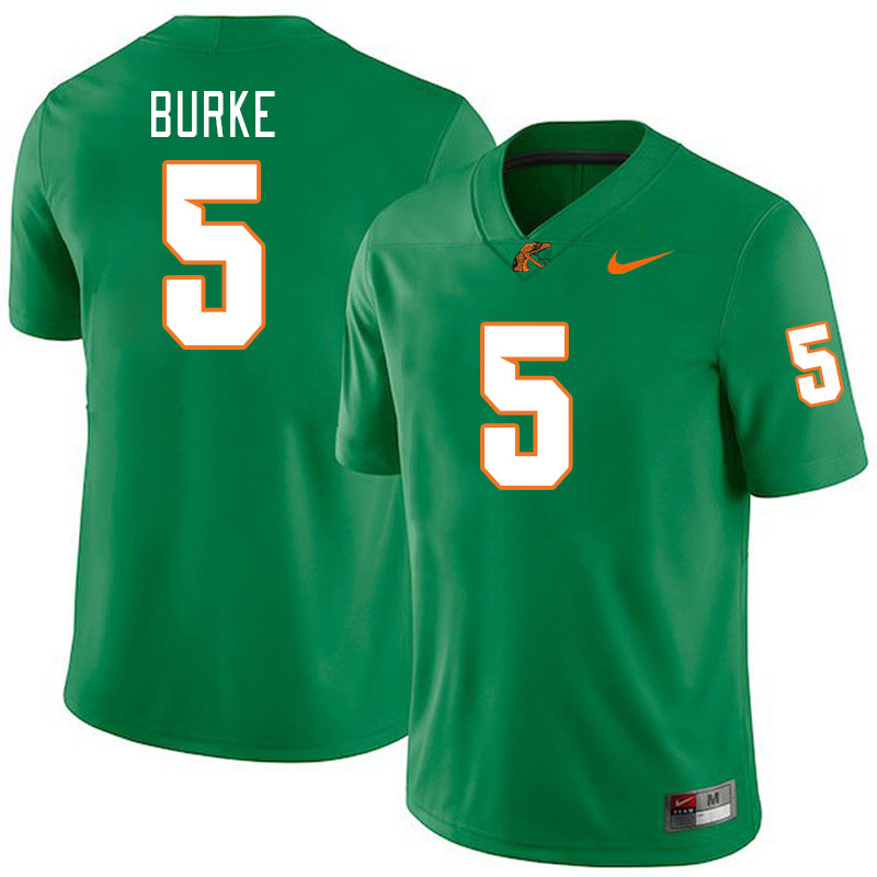 Men-Youth #5 Kareem Burke Florida A&M Rattlers 2023 College Football Jerseys Stitched-Green